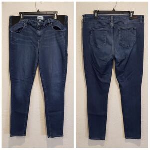 Paige Jeans Women's Sz 34 Blue Hoxton Ankle High Rise Medium Wash Denim Distress